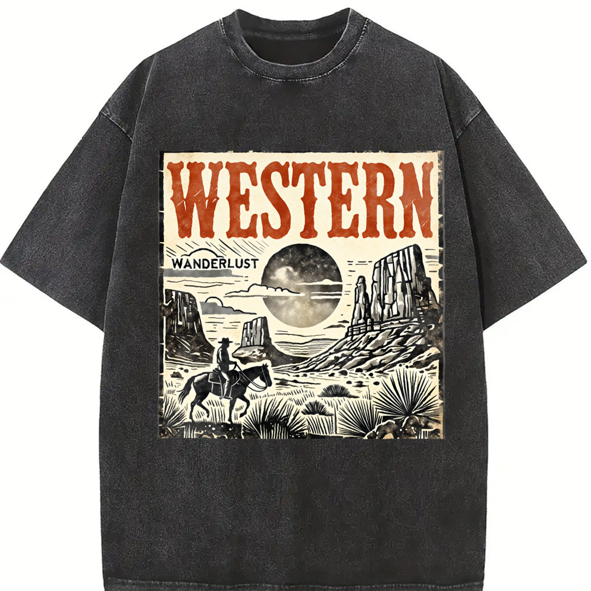 Western Wanderlust 90s Vintage Washed T-Shirt - product view