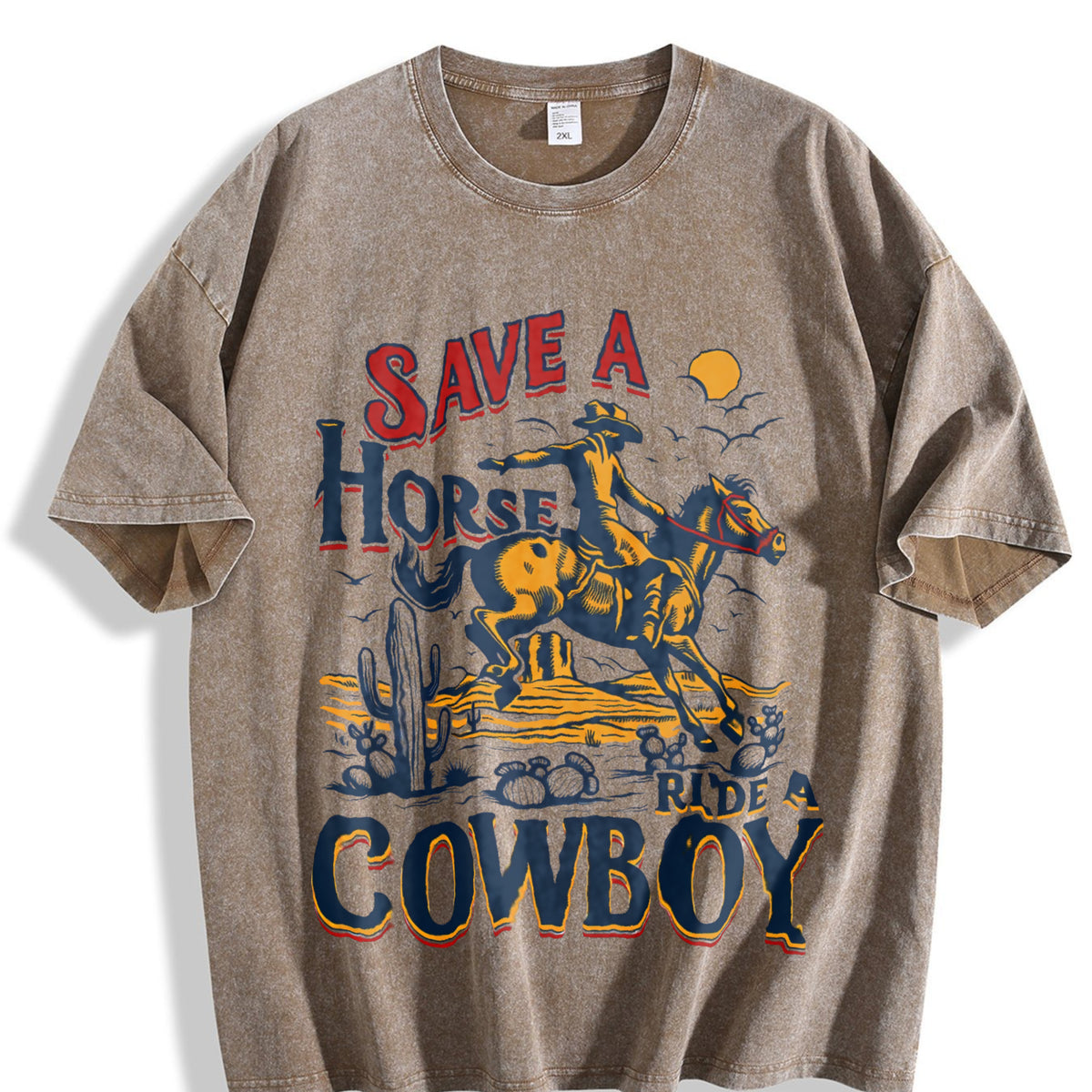 Save A Horse Ride A Cowboy Vintage Washed T-Shirt - product view
