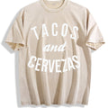 Tacos And Cervezas Funny Vintage Washed T-Shirt - Beige