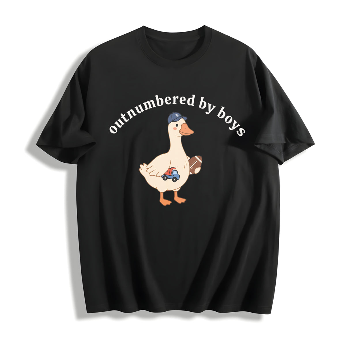 Boy Mom Cotton T-Shirt - Black