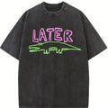 valentine shirts Sarcastic Later Gator Graphic-Shirt- Funny Unisex Loose Fit Tee with Alligator Design, Breathable Washed, Round Neck Short Sleeve Casual Wear& Holiday Parties