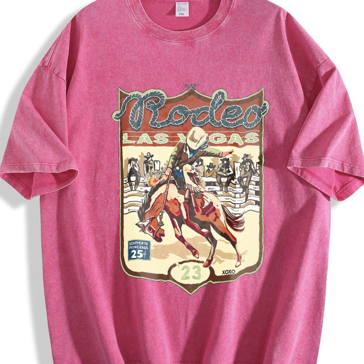 Las Vegas Rodeo Cowboy Vintage Washed T-Shirt - product view