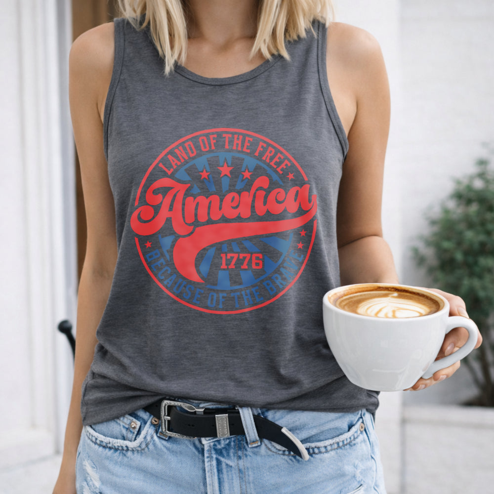 Land Of The Free Because Of The Brave Women's Tank Top - product view