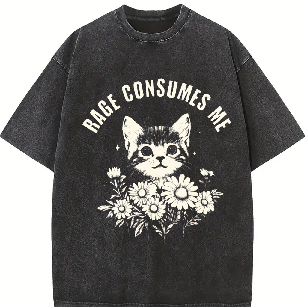 Comfort Colors Rage Consumes Me Tshirt, Cute Cat Meme T-Shirt, Cute T-Shirt, Trendy Tee, Women Favorite Top