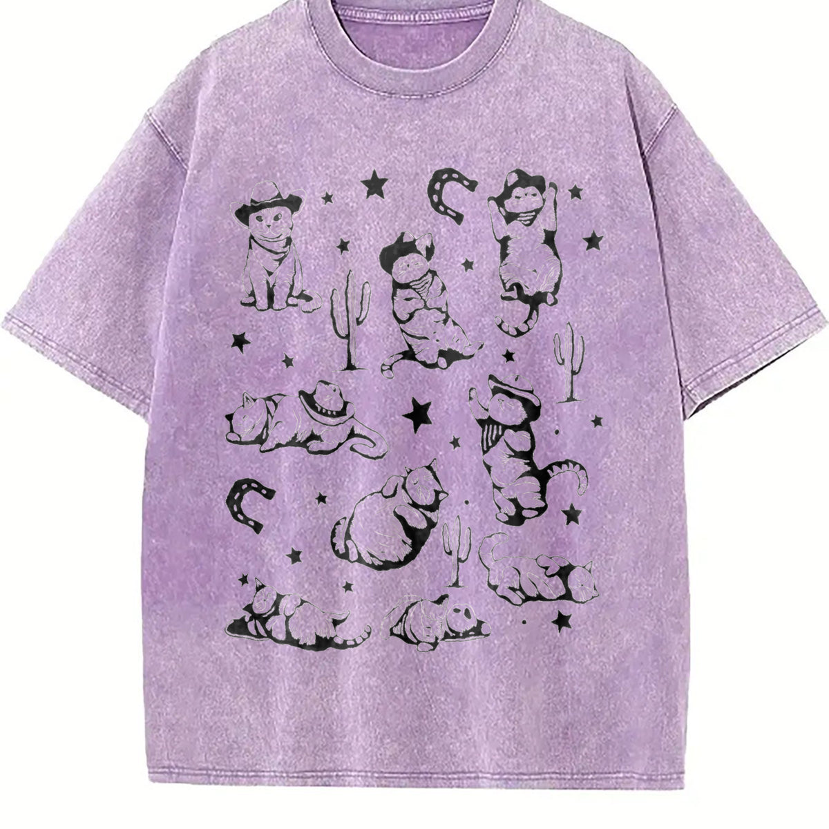 Cowboy Cats Vintage Washed T-Shirt - product view