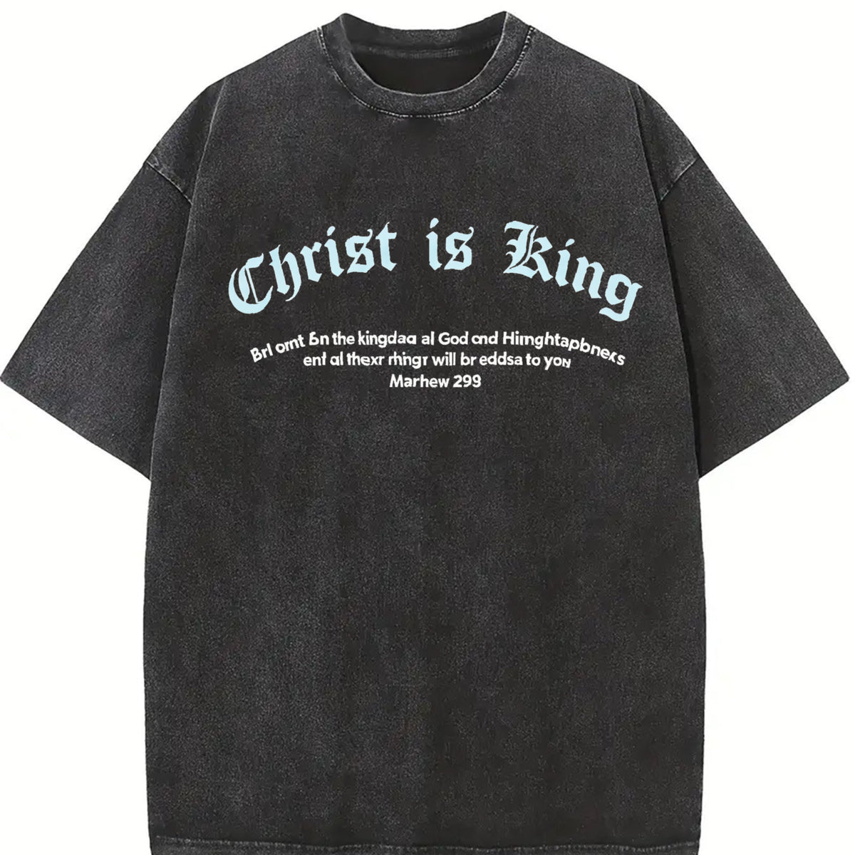 Christ Is King Letter Vintage Washed T-Shirt - product view