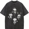 Horror Movie Christmas Shirt, Scary Slasher Characters Tshirt, Creepy Holiday Shirt, Retro Halloween Xmas Horror Tee,  Top Womenswear