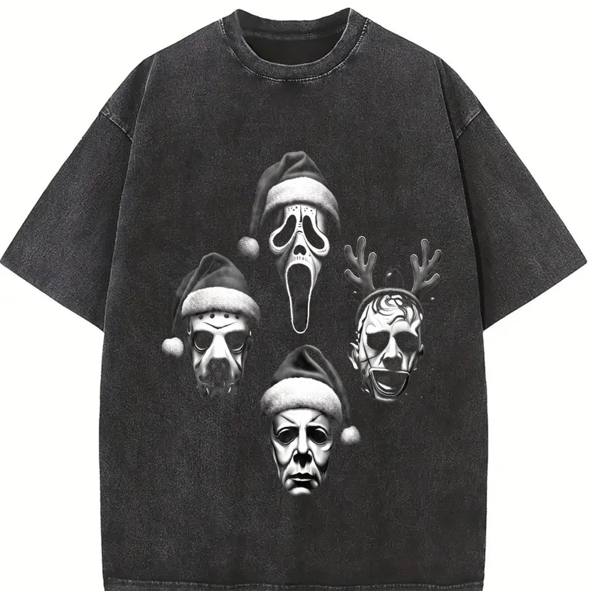Horror Movie Christmas Shirt, Scary Slasher Characters Tshirt, Creepy Holiday Shirt, Retro Halloween Xmas Horror Tee,  Top Womenswear
