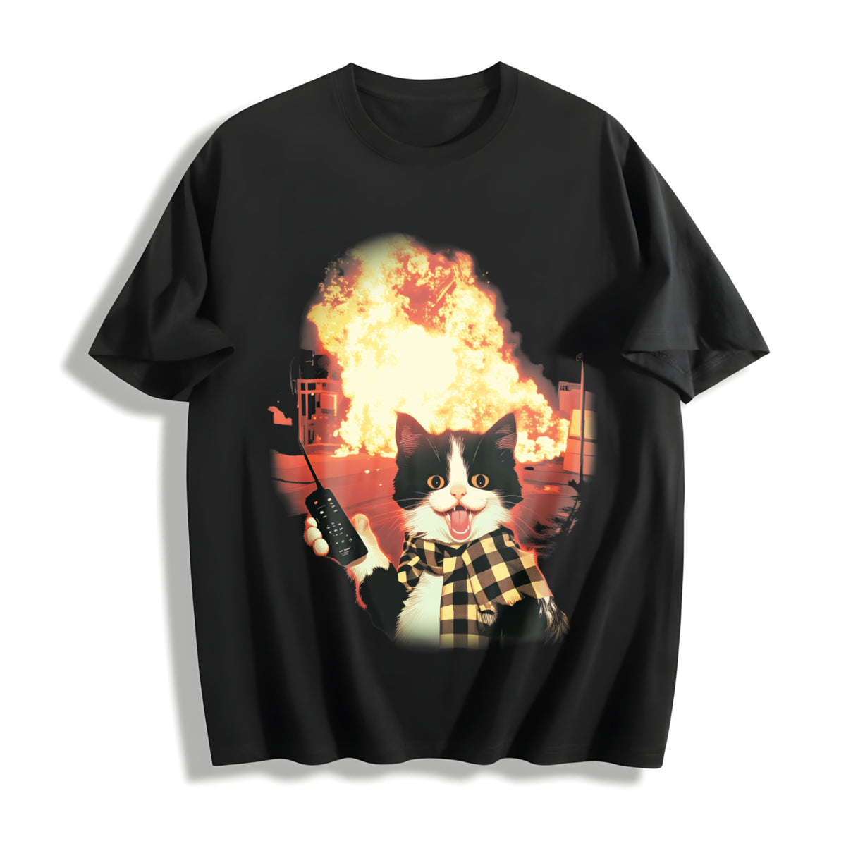 Funny Cat Cotton T-Shirt - product view