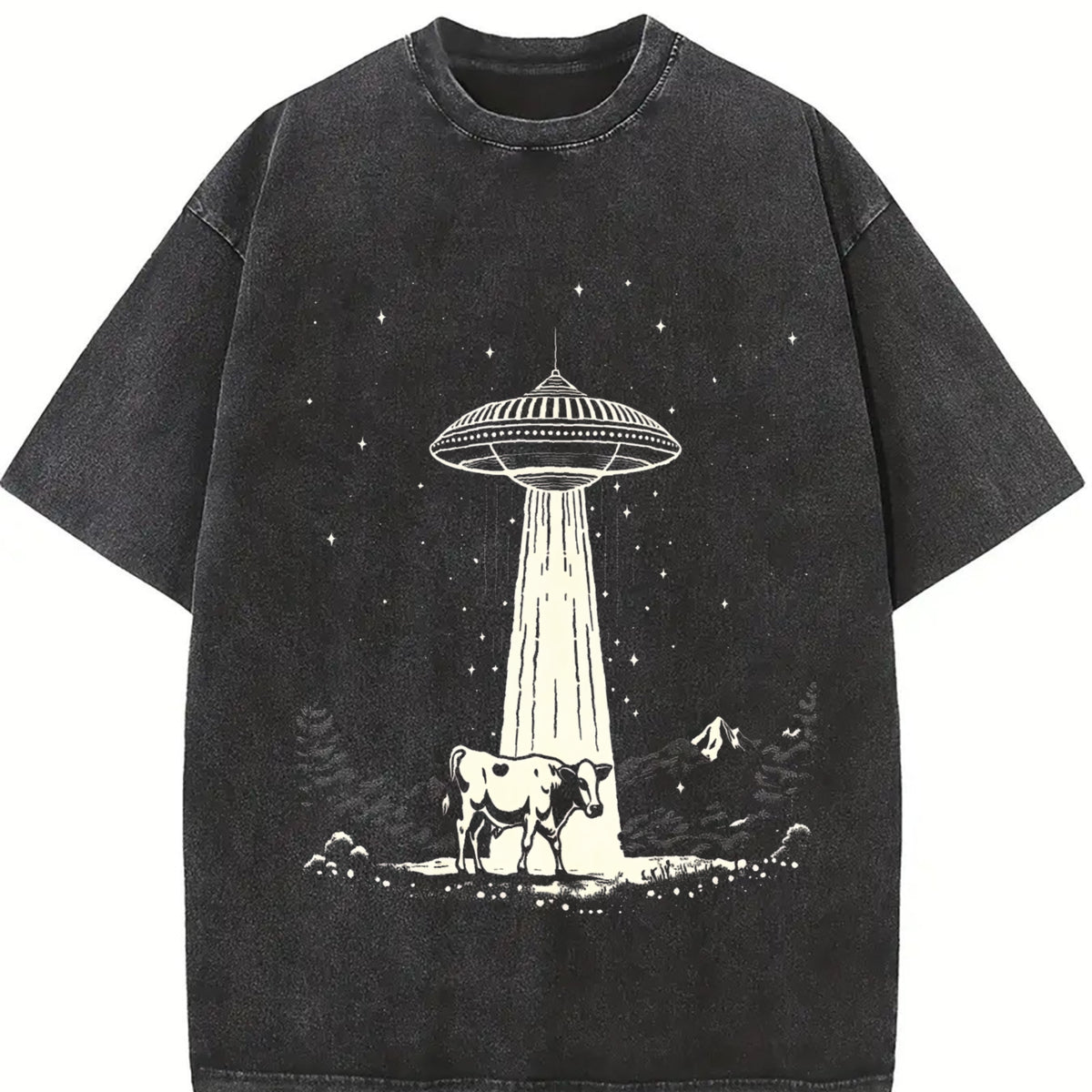 Cow And Western UFO 90s Vintage Washed T-Shirt - product view