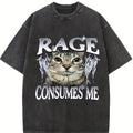 Rage Consumes Me Cat Tshirt, Funny Cat Meme T-Shirt, Vintage Unhinged Cat Tee, Silly Cat Graphic Shirt, Weird Humor Unisex Shirt Top Casual Streetwear