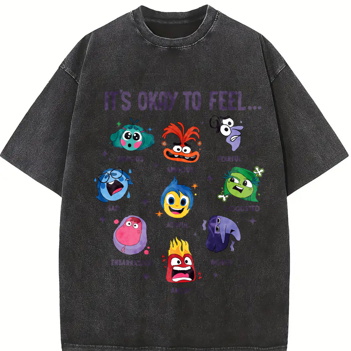 Insidee Out It's Okay To Feel All The Feels Tshirt, Mental Health Shirt, Inclusion Shirt Inside Out Speech Therapy Top Womenswear Cotton Summer Casual