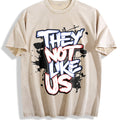 Summer Patterned Vintage Washed T-Shirt - Beige