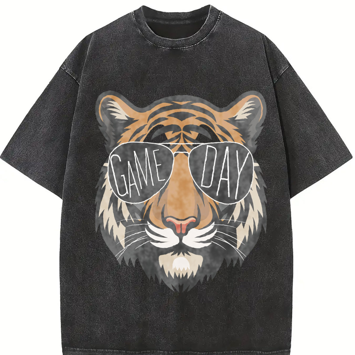 Tigers With Game Day Glasses Game Day Mascot Tshirt, Football Mom Shirt, Cute Game Day T-Shirt, Mascot Shirt, Unisex Top Womenswear Summer