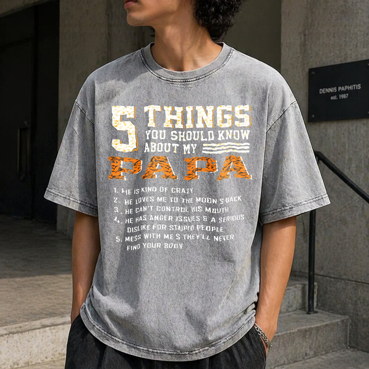 Father's Day Vintage Washed T-Shirt - product view