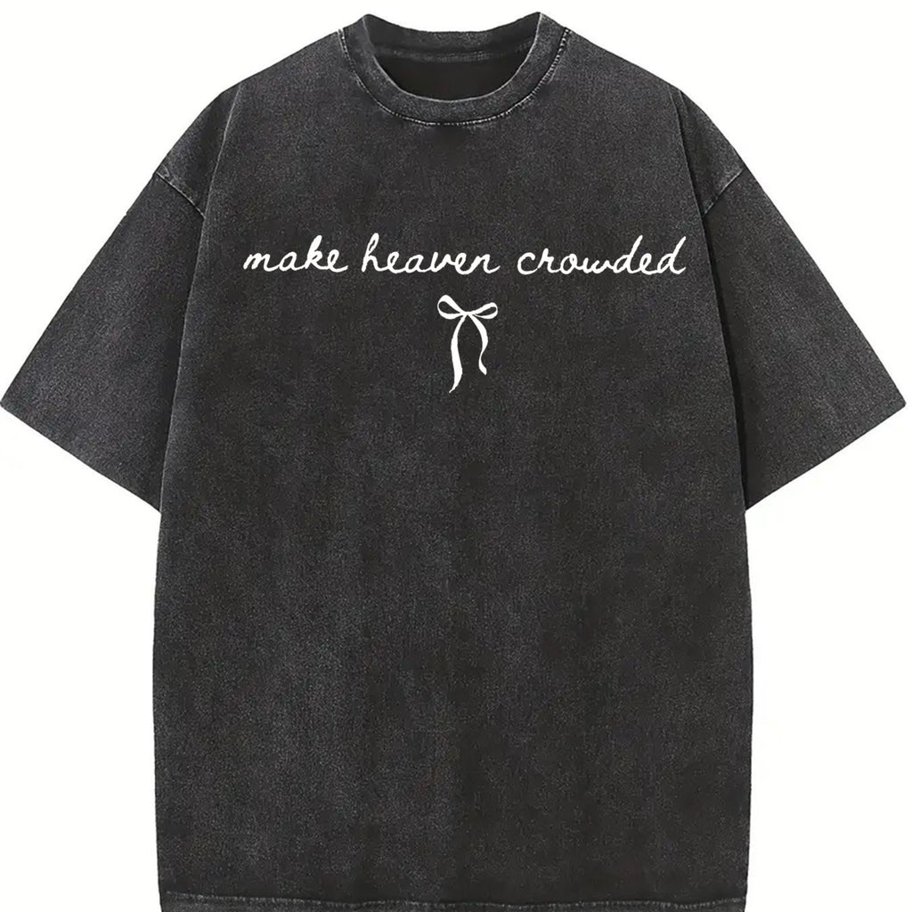 Comfort Colors Make Heaven Crowded Shirt, Coquette Christian Shirt, Cute Christian Shirt for Women, Faith Graphic Tee, Christian Giftful