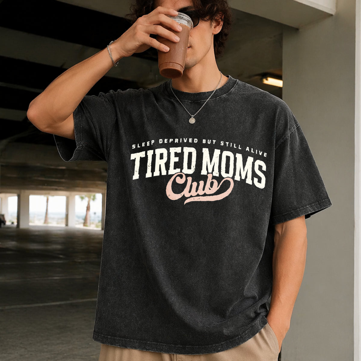 Tired Moms Club Vintage Washed T-Shirt - product view