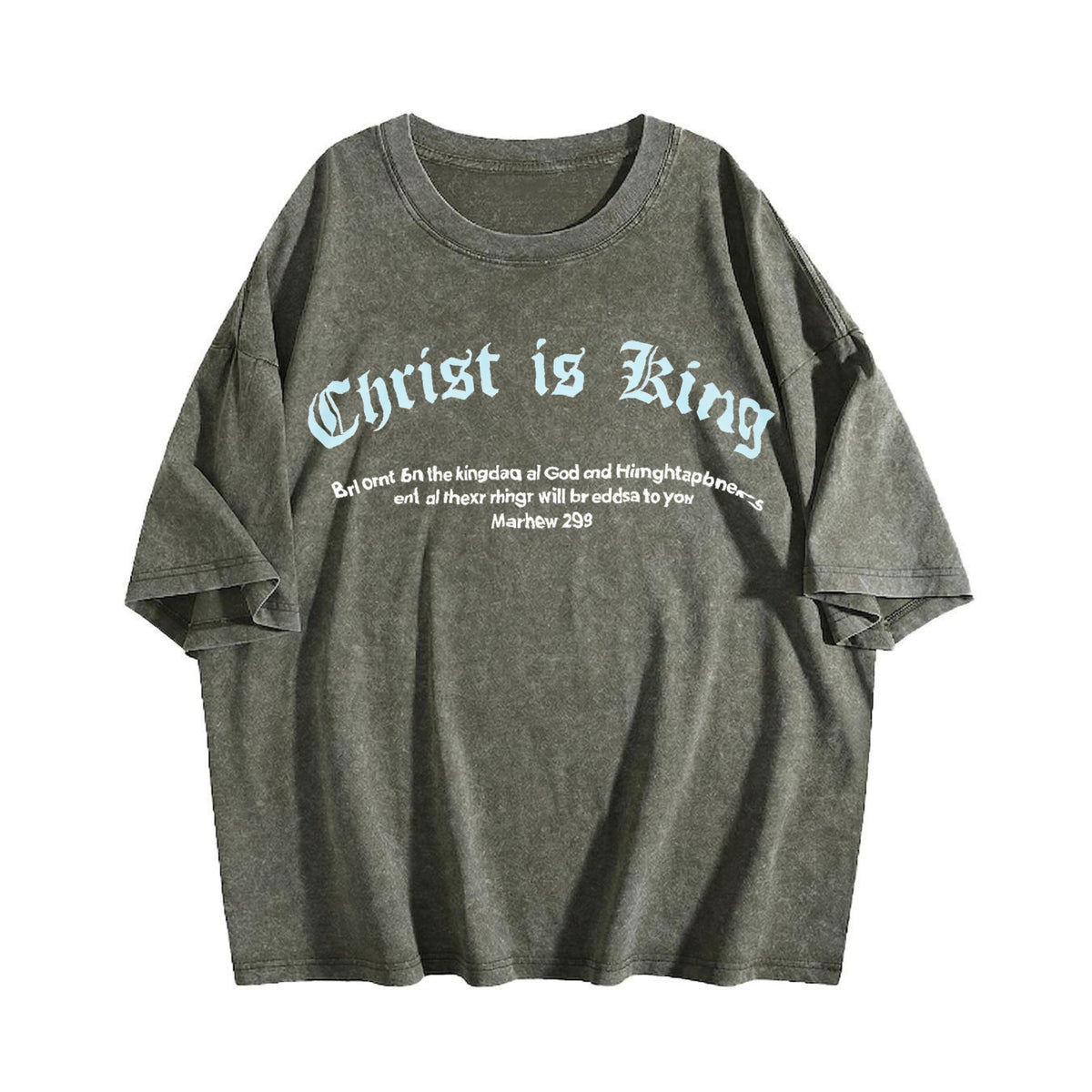 Christ Is King Letter Vintage Washed T-Shirt - product view