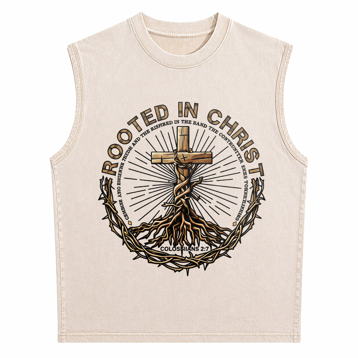 Rooted In Christ Men's Washed Tank Top - product view