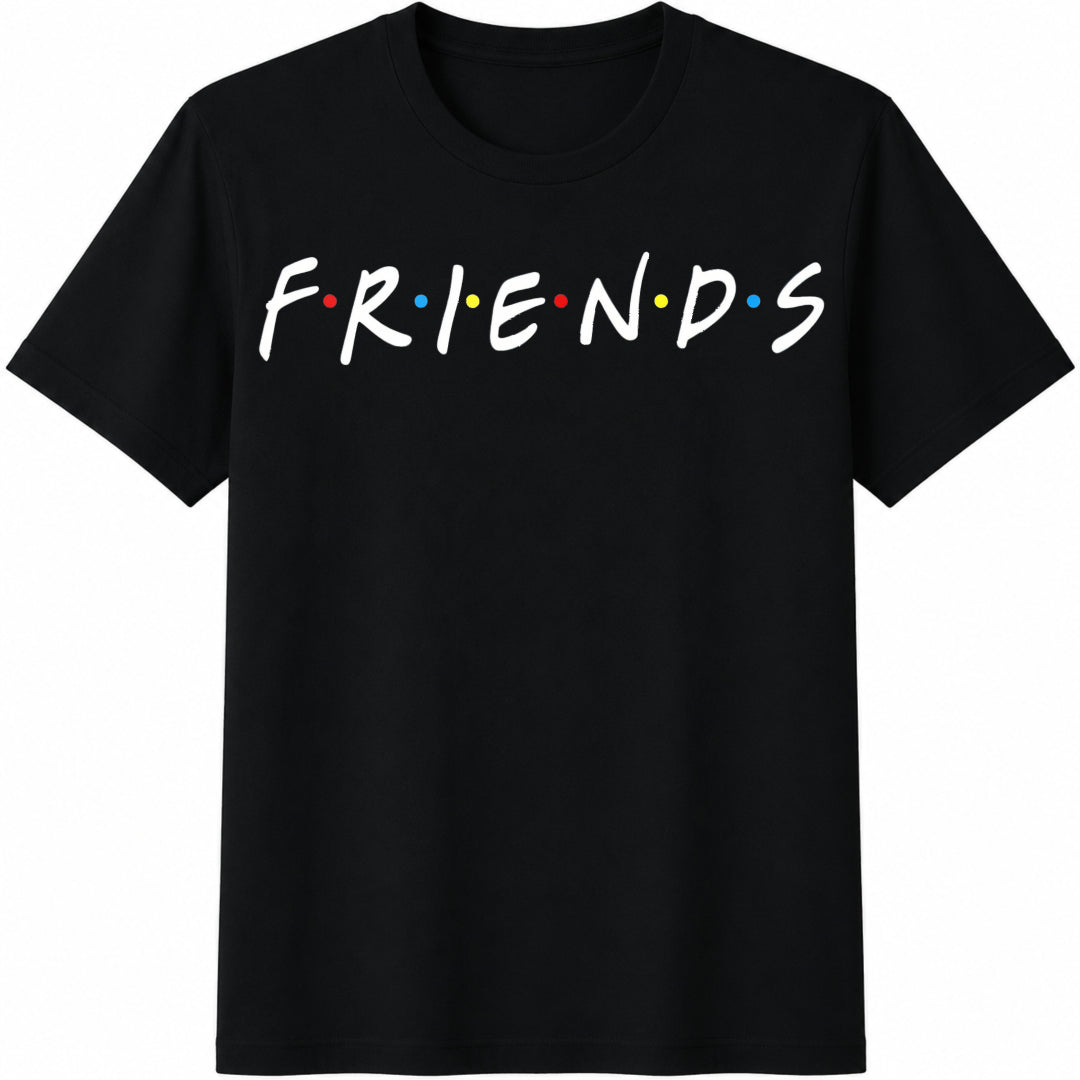 Friends Cotton T-Shirt - Black