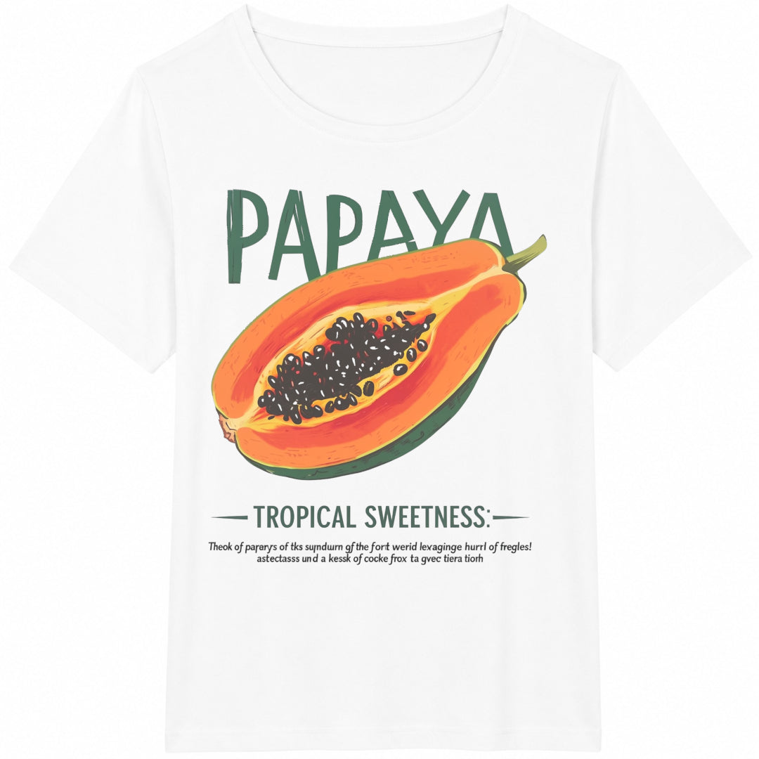 Lune Papaya Tropical Sweet Aesthetic Fruit Local Farmers Cotton T-Shirt - product view