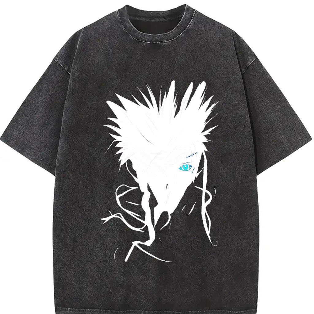 Gojo Satoru Limitless BLue Eyes The Honored One Jujutsu Kaisen JJK graphic Tees Double Printed Washed Tshirt Streetwear graphic tee Distressed Festive