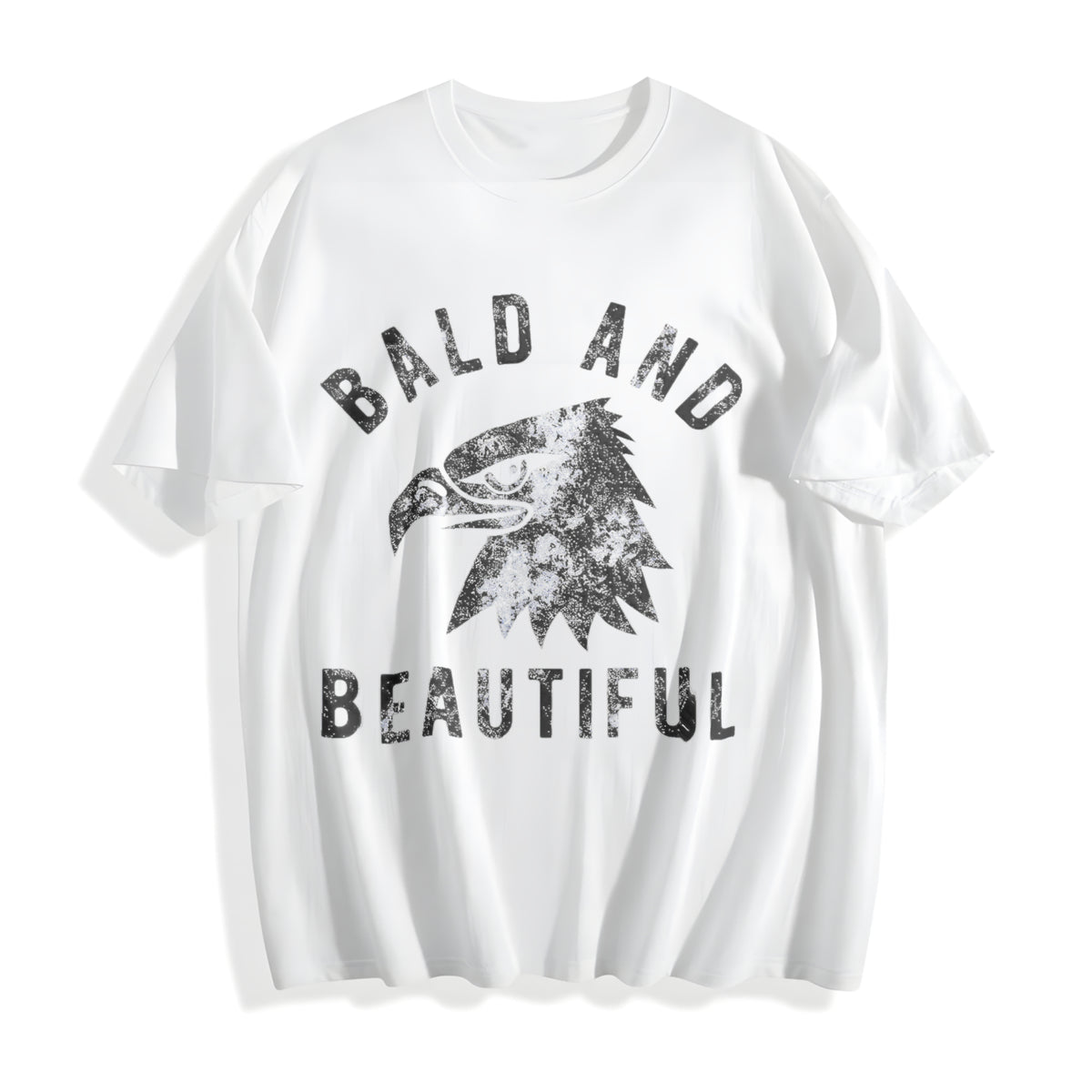 Bald And Beautiful Funny Sarcastic Bald Eagle Fourth Of July Cotton T-Shirt - product view