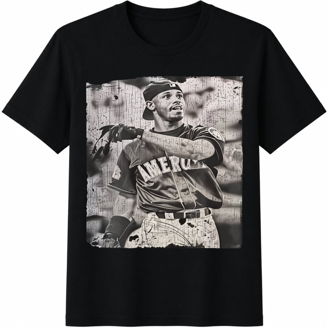 Ball - Ken Griffey Jr Maruuma Birthday Couple Diy Cotton T-Shirt - Black