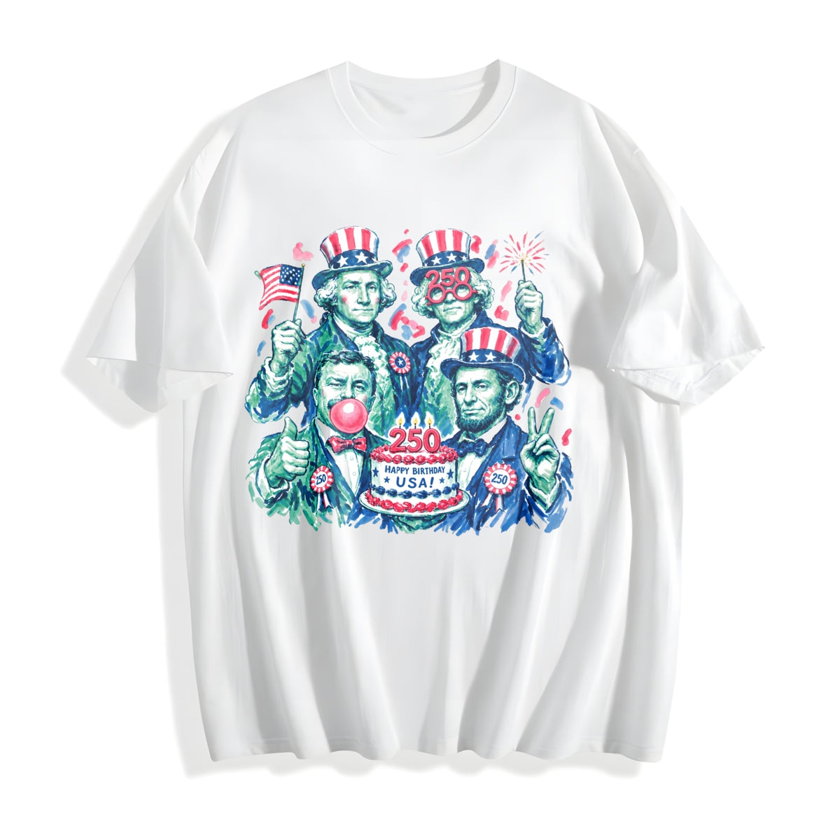 Funny Founding Fathers Birthday Party Cotton T-Shirt - product view