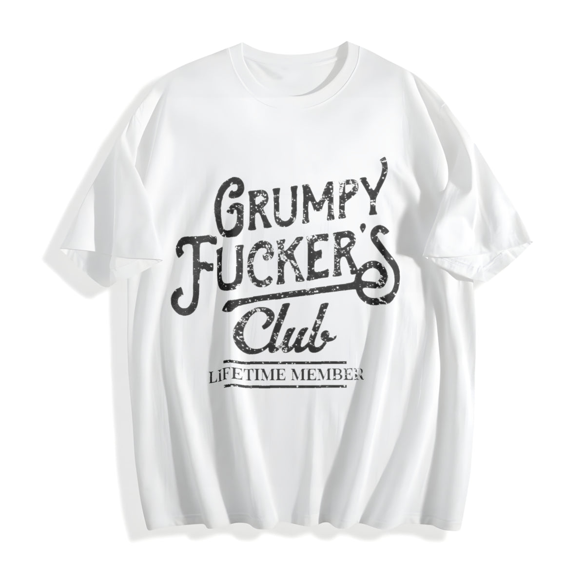 Funny Grumpy F Ckers Club Sarcastic Novelty For Funny Cool Cotton T-Shirt - product view