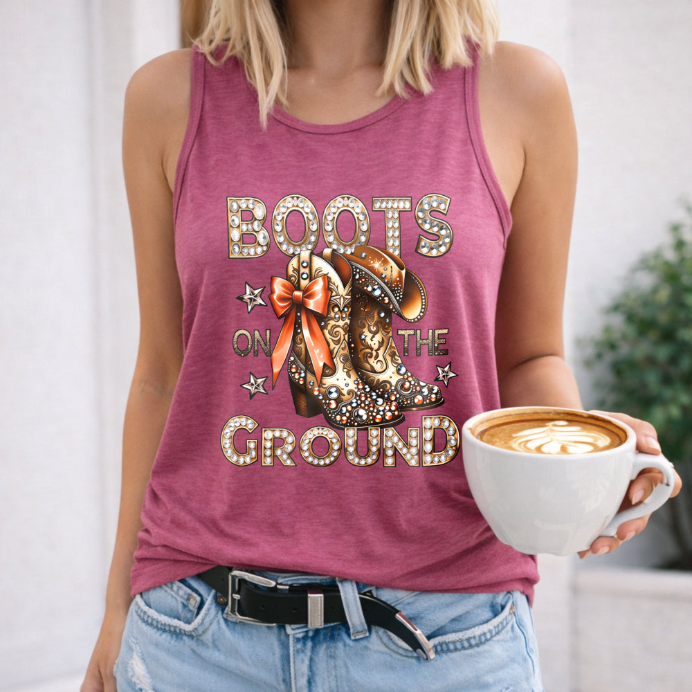 Boots on the Ground Western Women's Tank Top - product view