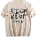 Rich Club Hip Hop Cartoon Vintage Washed T-Shirt - Beige