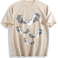 Bat Gothic Vintage Washed T-Shirt - Beige
