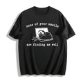 None Of Your Emails Funny Cotton T-Shirt - Black