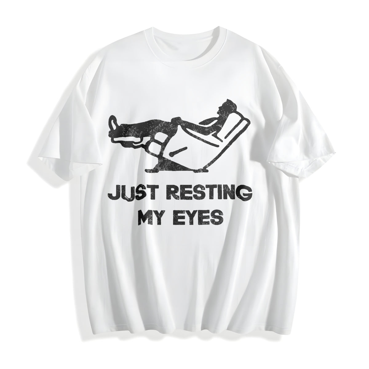 Just Resting My Eyes Funny Sarcastic Cool Cotton T-Shirt - product view
