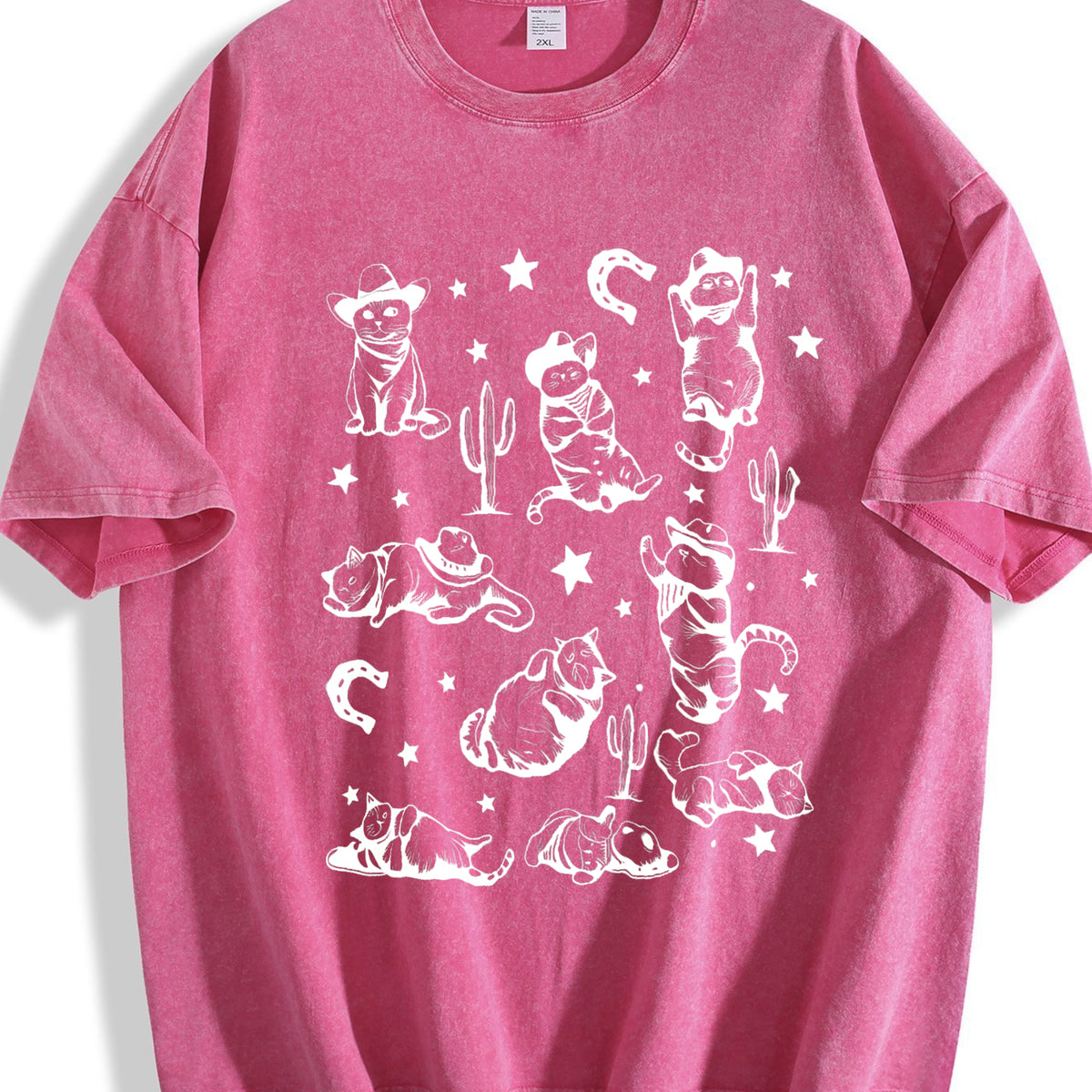 Cowboy Cats Vintage Washed T-Shirt - product view