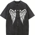 valentine shirts Christ Is King T-Shirt | Vintage Angel Wings Graphic Tee | Oversized Washed Christian Streetwear