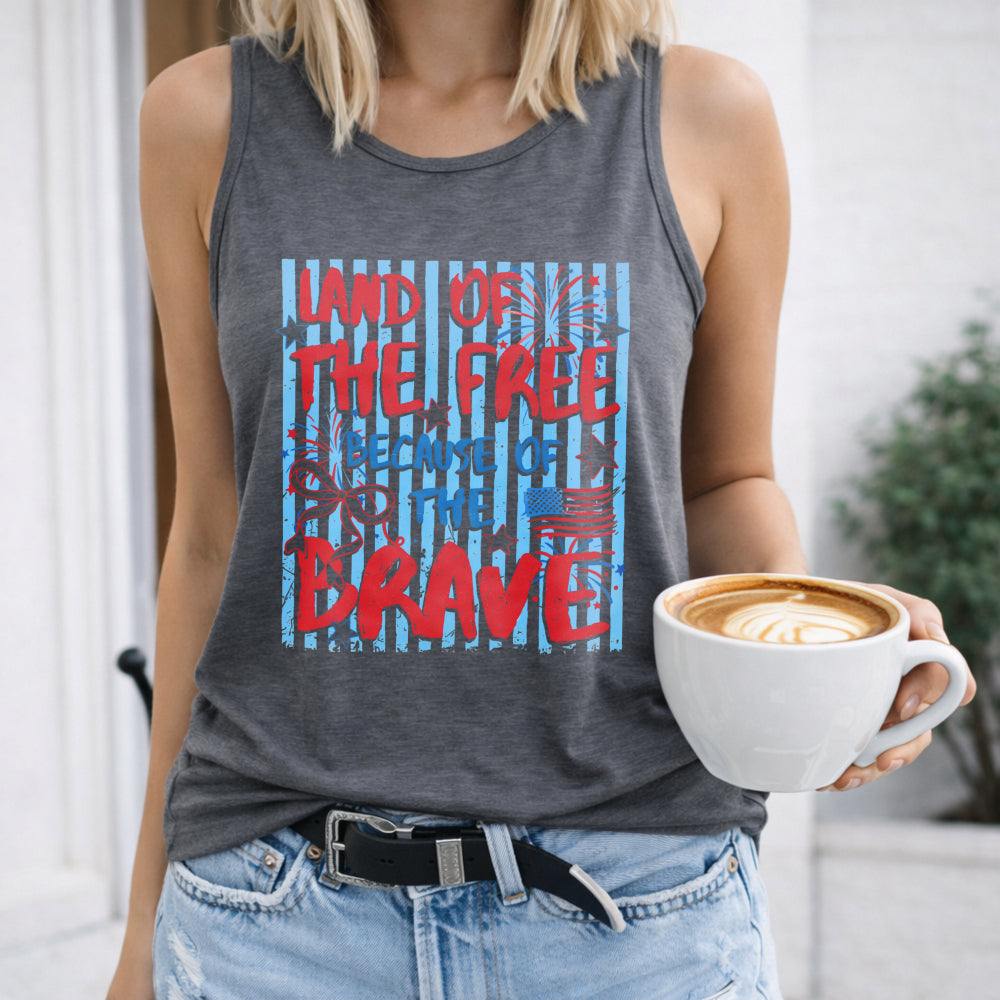 Land Of The Free Because Of The Brave Women's Tank Top - product view