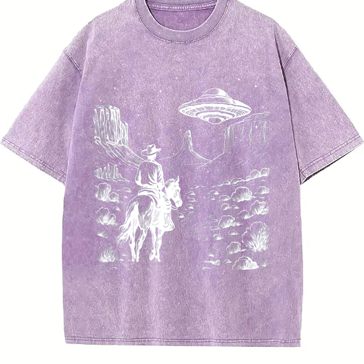Cowboy Western 90s Vintage Washed T-Shirt - product view
