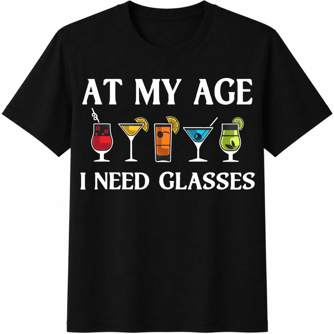As For My Age Cotton T-Shirt - Black