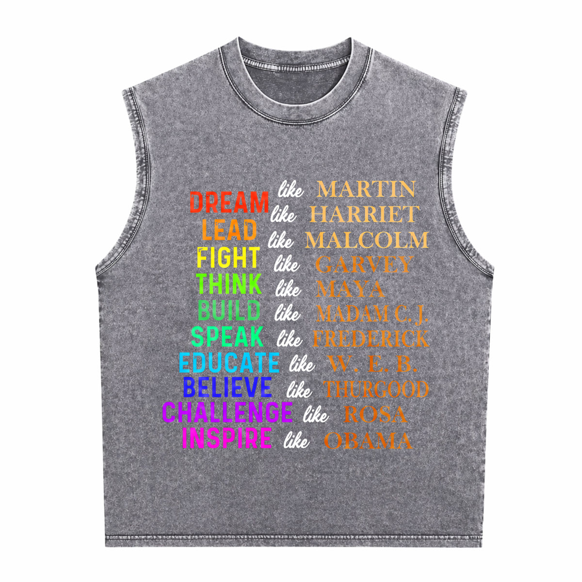 Dream Like Martin Lead Like Harriet The Black History Men's Washed Tank Top - product view