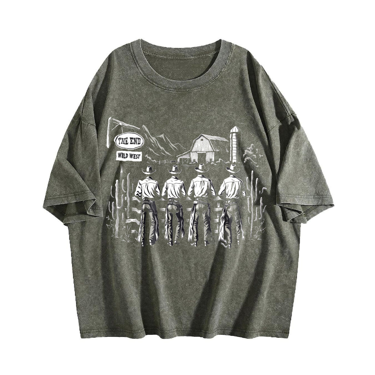 Western Cowboys Vintage Washed T-Shirt - product view