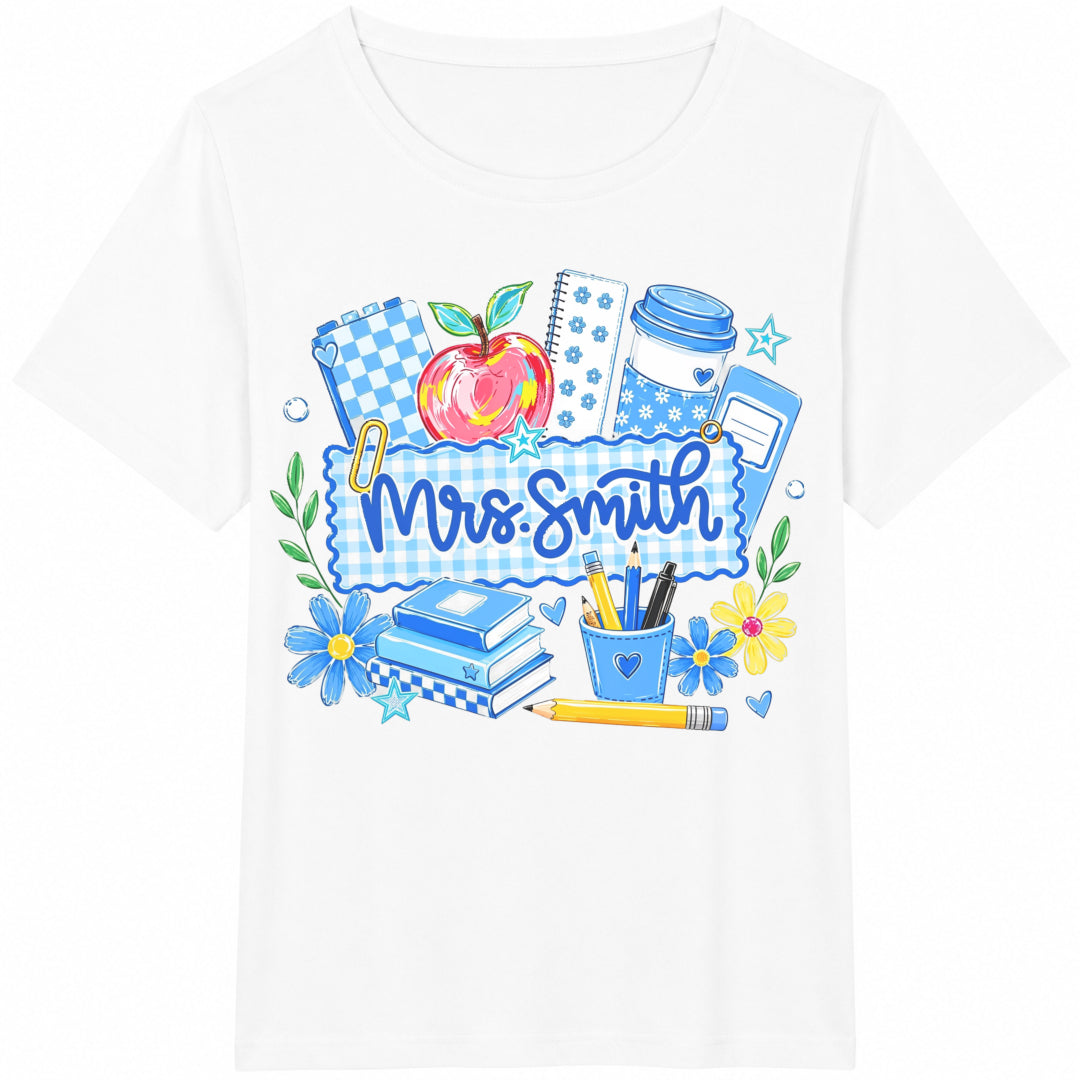 Teacher Name Cotton T-Shirt - product view