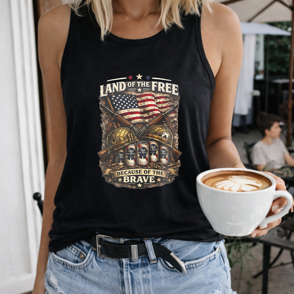 Land Of The Free Because Of The Brave Women's Tank Top - Black