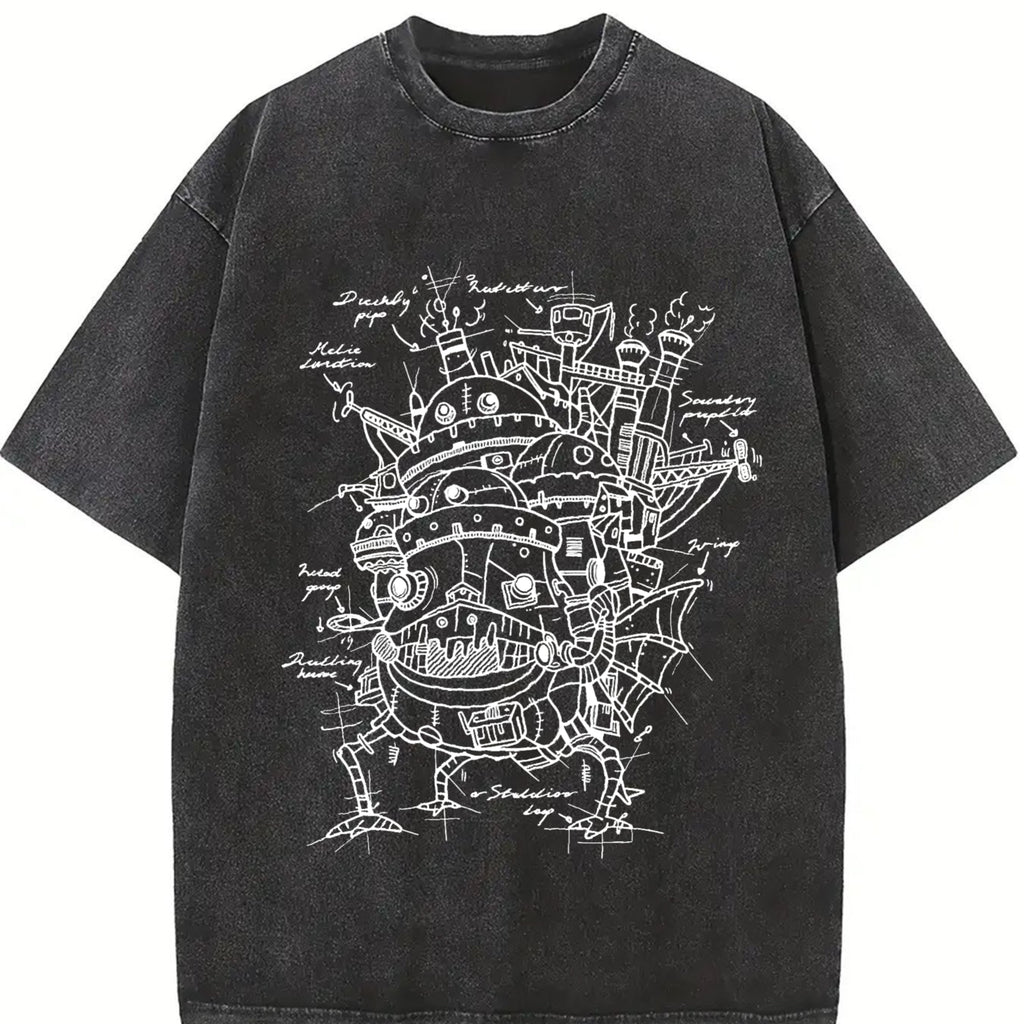valentine shirts Howl’s Moving Castle Shirt, Studio Ghibli Shirt, Anime Shirt, Vintage T-Shirt,Unisex Cotton Crewneck T-Shirt Menswear Womenswear Underwear Streetwear Top