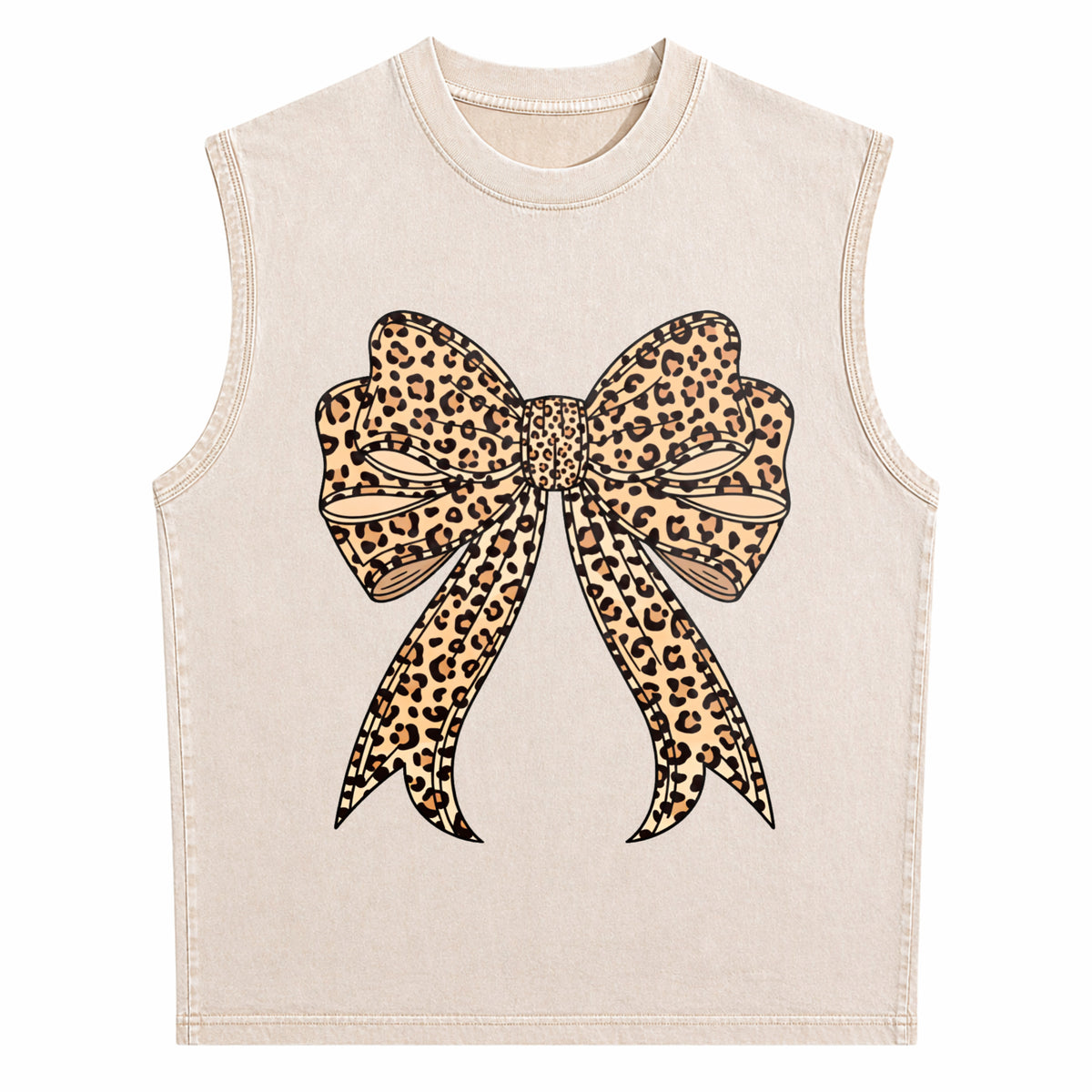 Coquette Bow Leopard For Aesthetic Girly Men's Washed Tank Top - product view