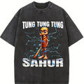 Unisex Cotton Graphic T Shirt Featuring Tung Tung Tung Sahur Design Comfortable Trendy Casual Tee