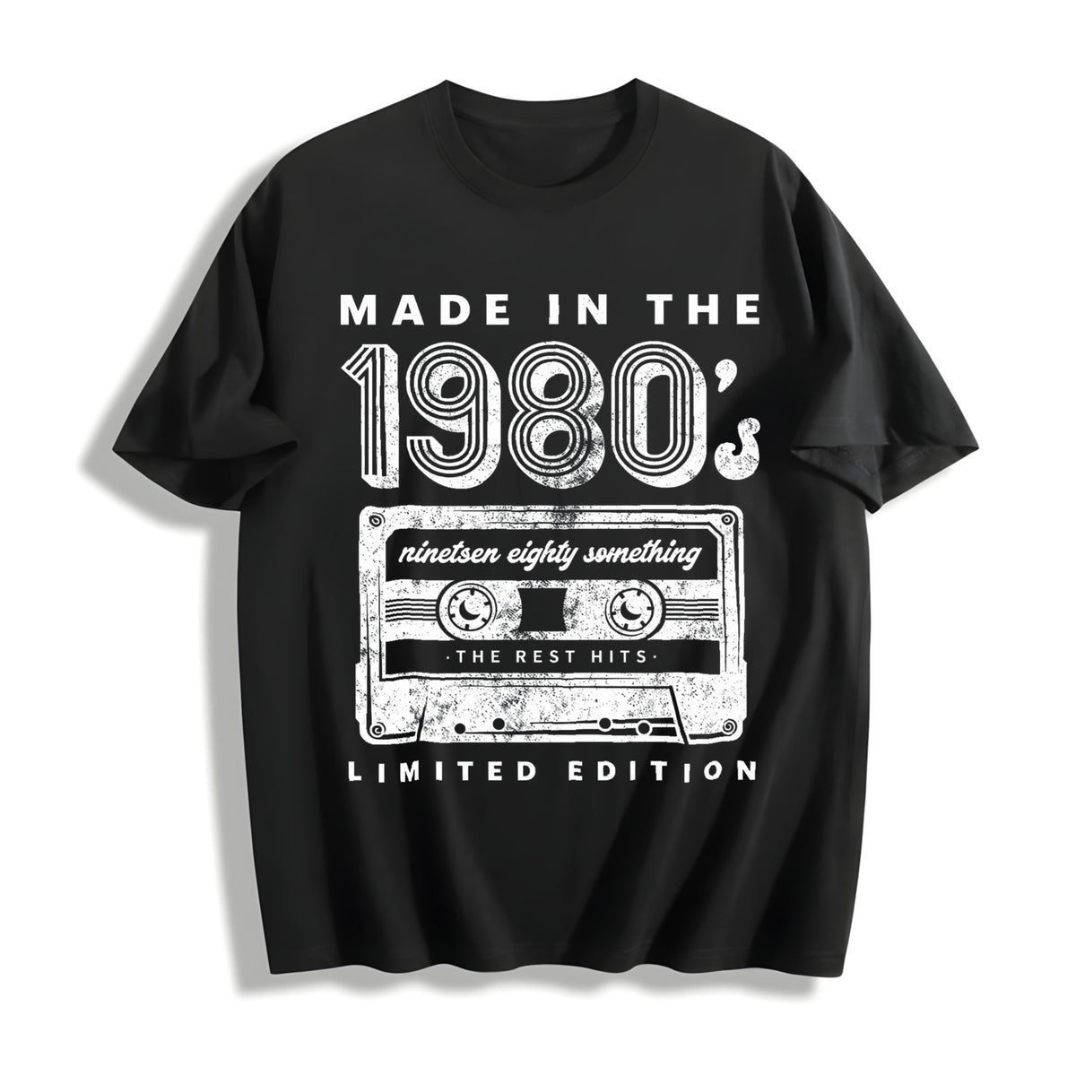 Made In The 1980s Funny Cassette Tape Music Funny Cute Ladies Cotton T-Shirt - Black