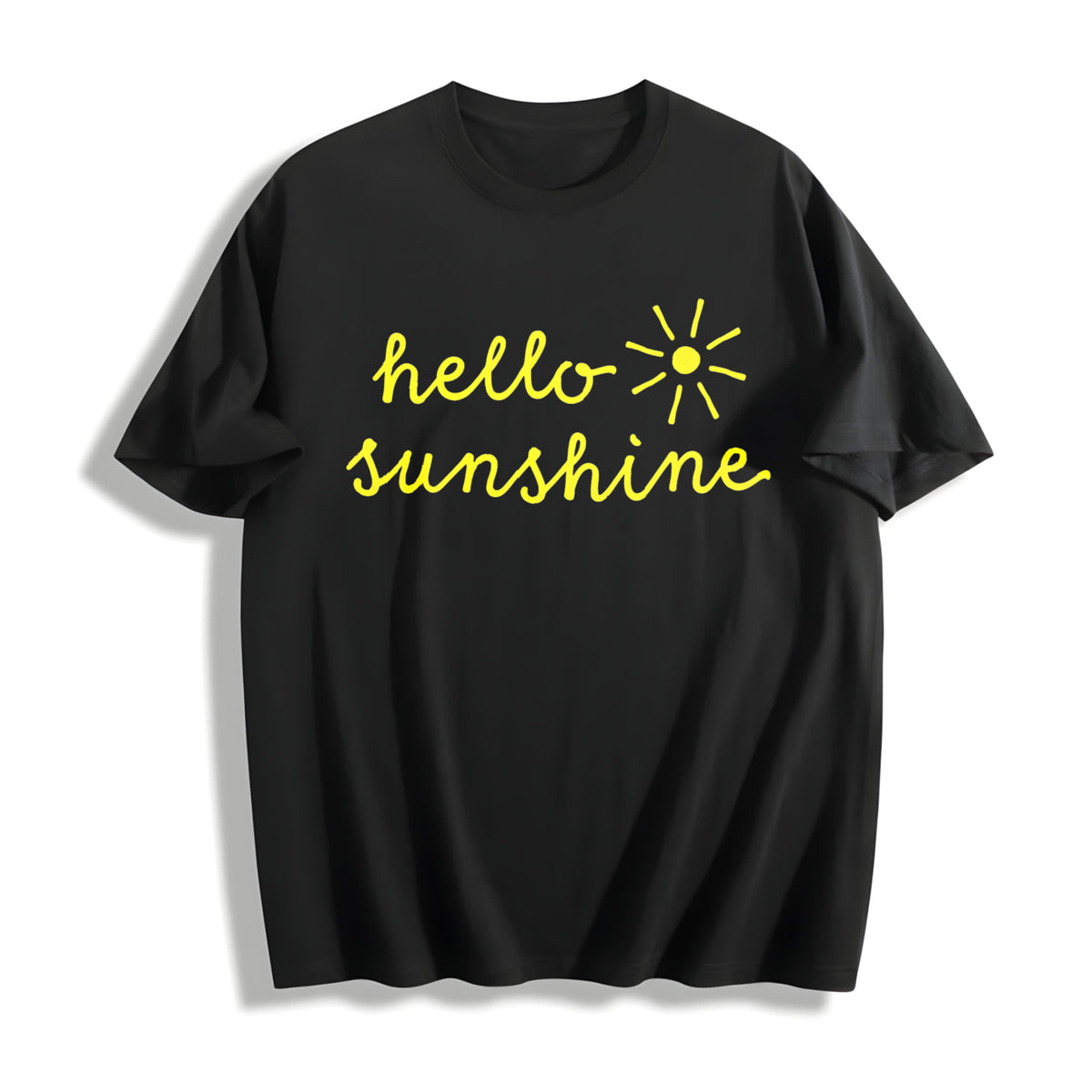 Funny Hello Sunshine Sarcastic Novelty For Ladies Funny Cute Cotton T-Shirt - Black