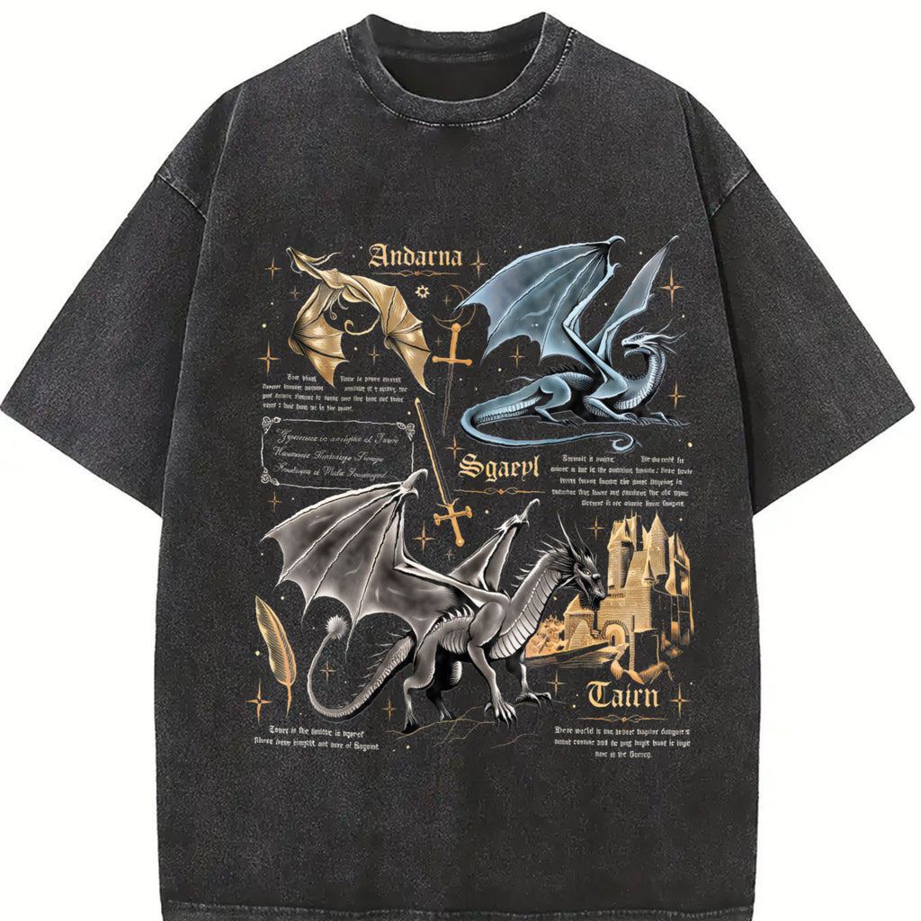 Fourth Wing Dragon Comfort Colors Shirt, Tairn & Andarna TShirt, Basgiath War College Tee, Dragon Rider Shirt, Bookish Gift for Readers
